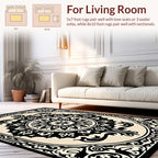 Black Cream Arabesque Ornament Rug