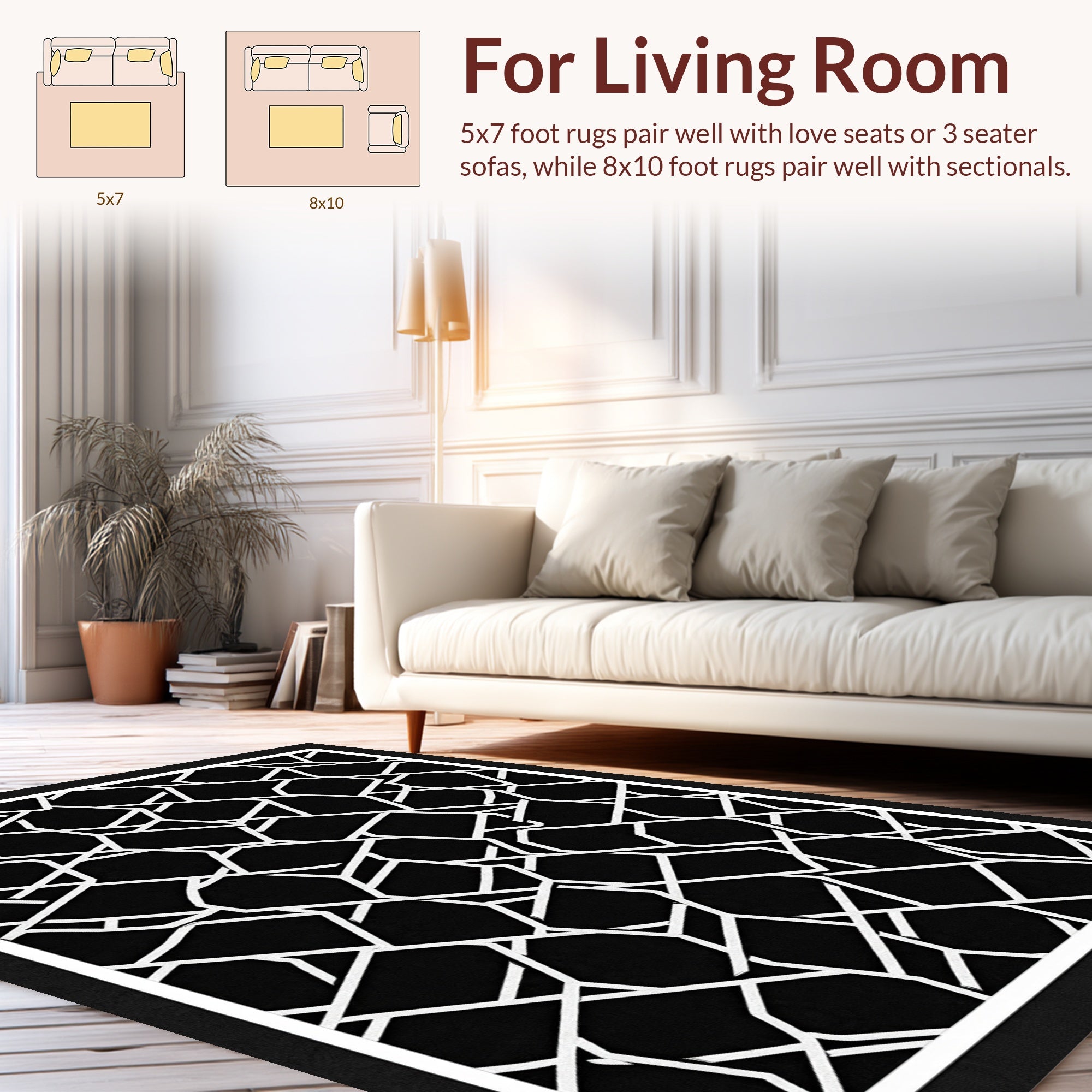 Abstract Shattered Net Pattern Rug
