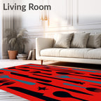 Red Cutlery Collage Rug