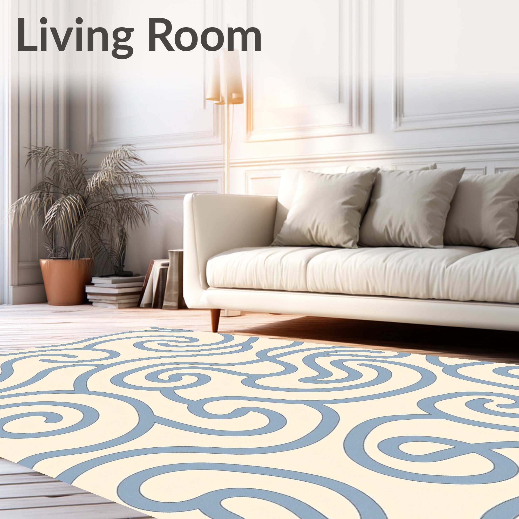 Smooth Swirl Gentle Wave Pattern Rug