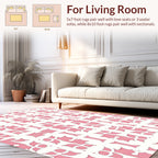 Elegant Pink Abstract Geometric Pattern Rug