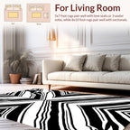 Bold Black White Abstract Geometric Rug
