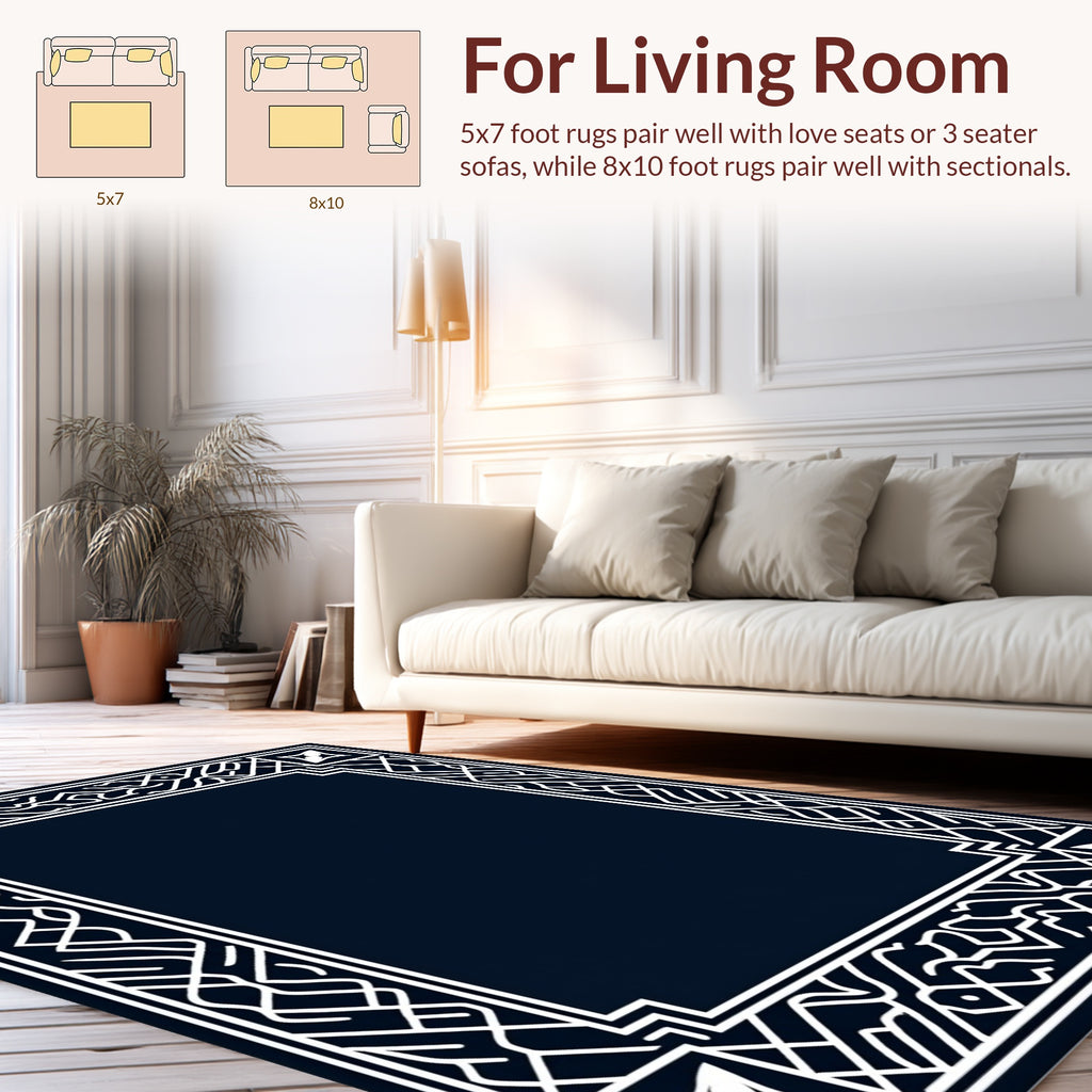 Geometric Art Deco Border Design Rug