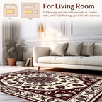 Maroon Floral Mandala Pattern Rug
