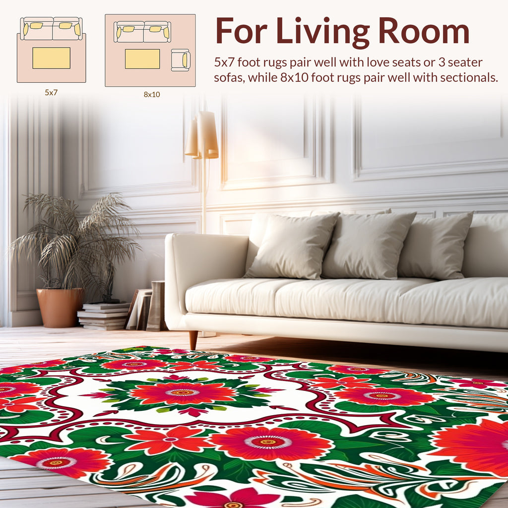 Vibrant Floral Pattern Rug