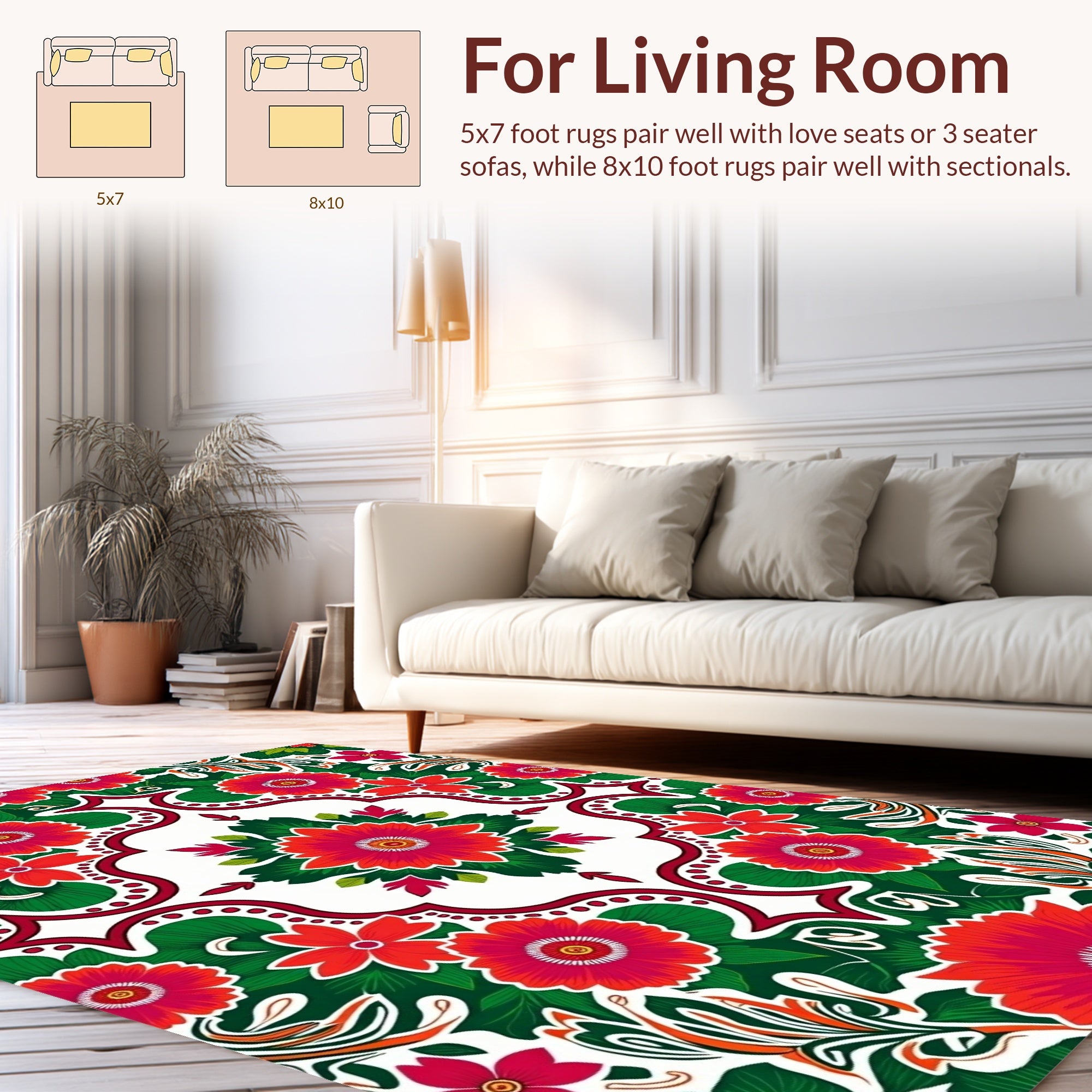Vibrant Floral Pattern Rug