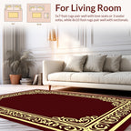 Elegant Gold Scrollwork Border Design Rug
