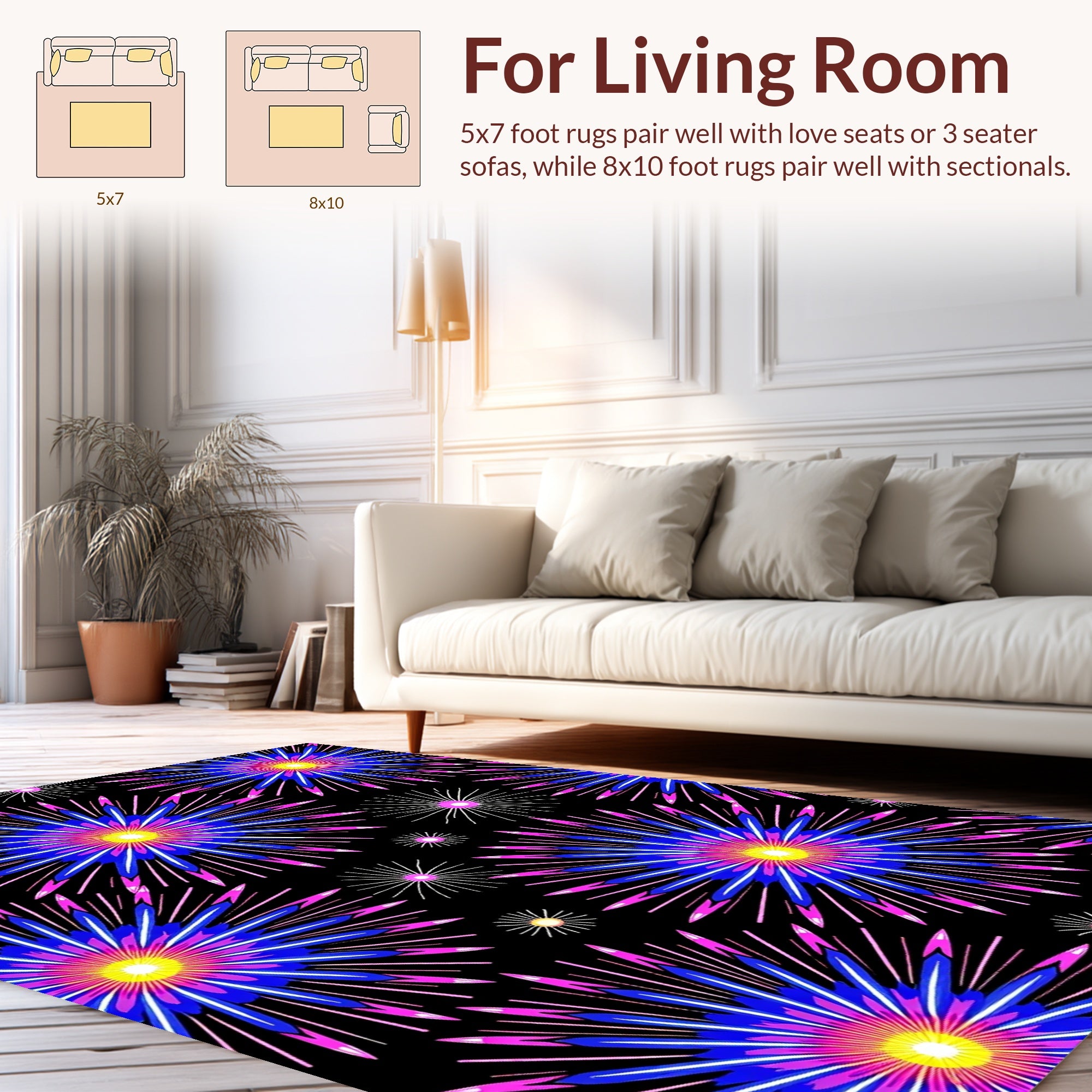 Explosive Flower Pattern Design Rug