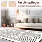 Abstract Geometric Black White Linework Design Rug