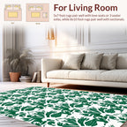 Green Leafy Abstract Pattern Rug
