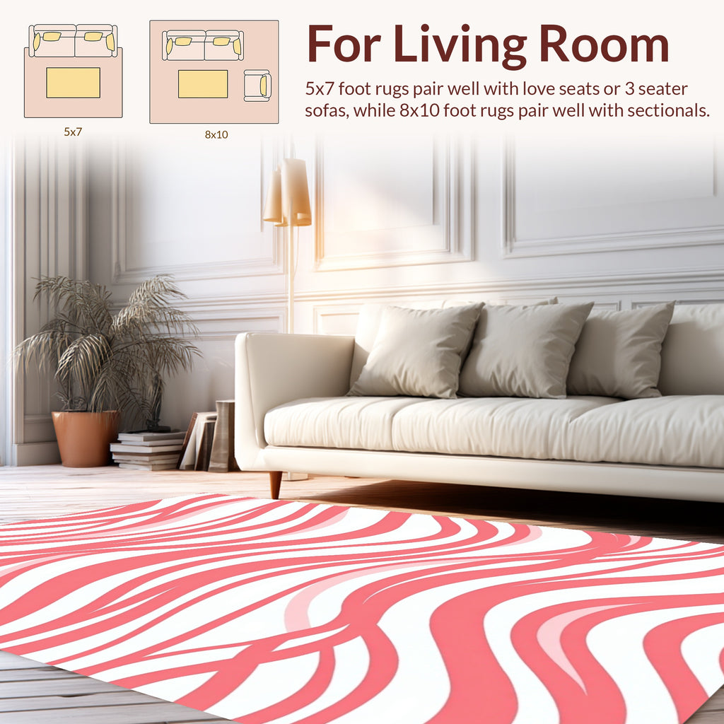 Coral Swirl Abstract Pattern Rug