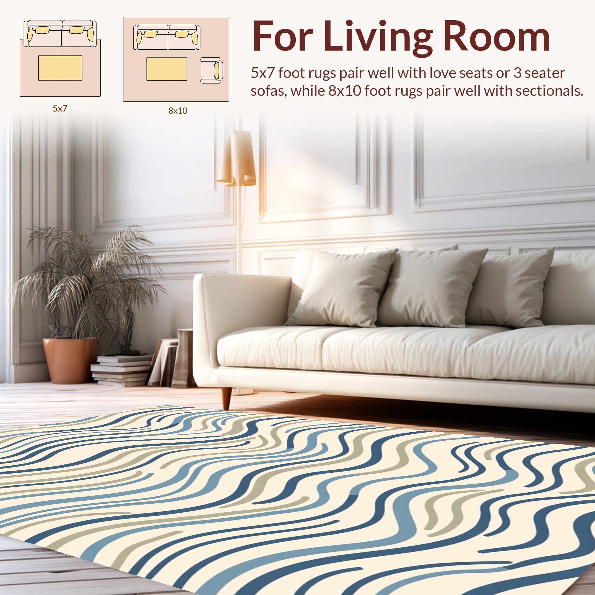 Waves Pattern Design Rug