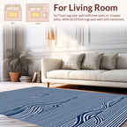Blue Waves Abstract Striped Design Rug