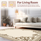 Ornate Floral Scrollwork Border Design Rug