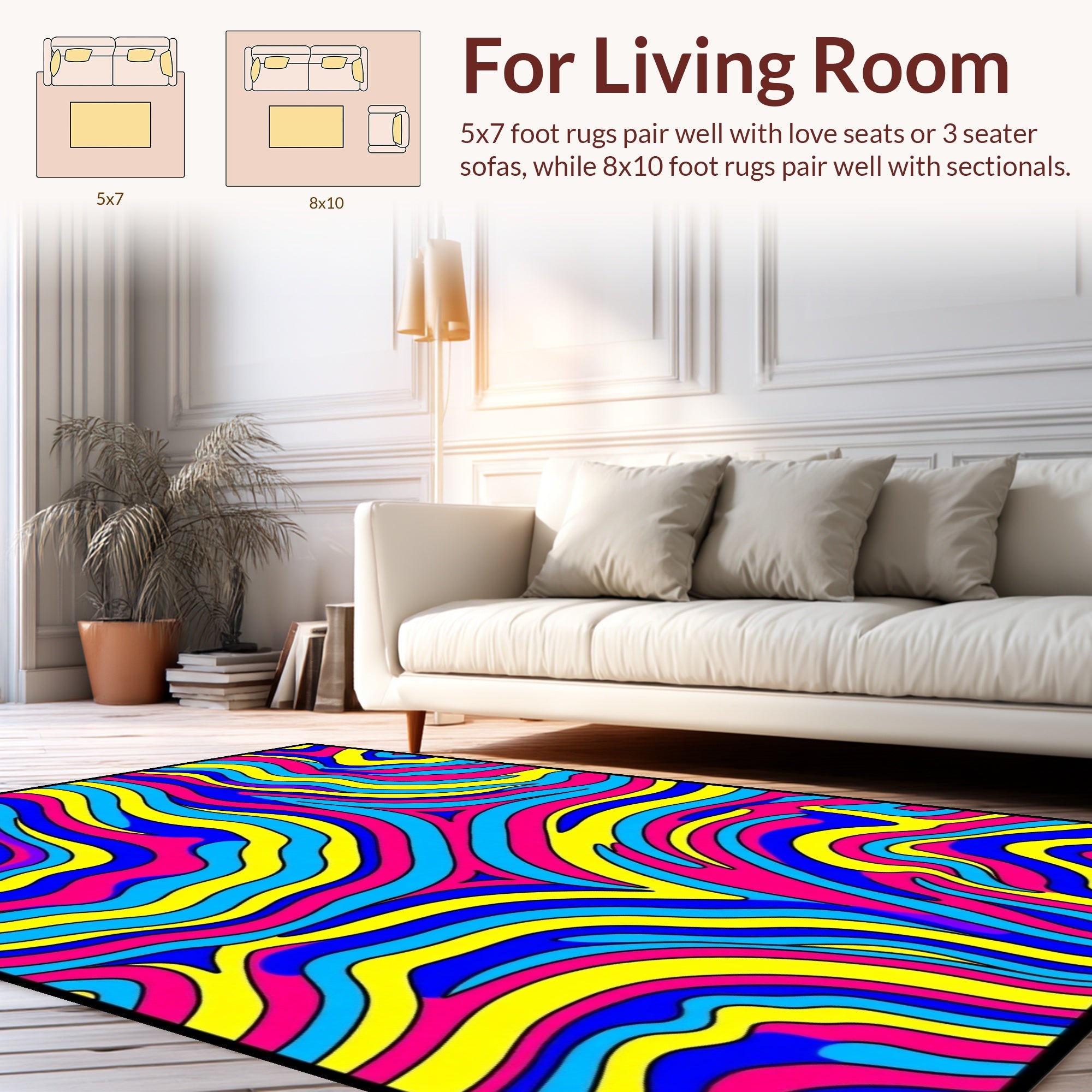 Vibrant Swirls Abstract Pattern Rug