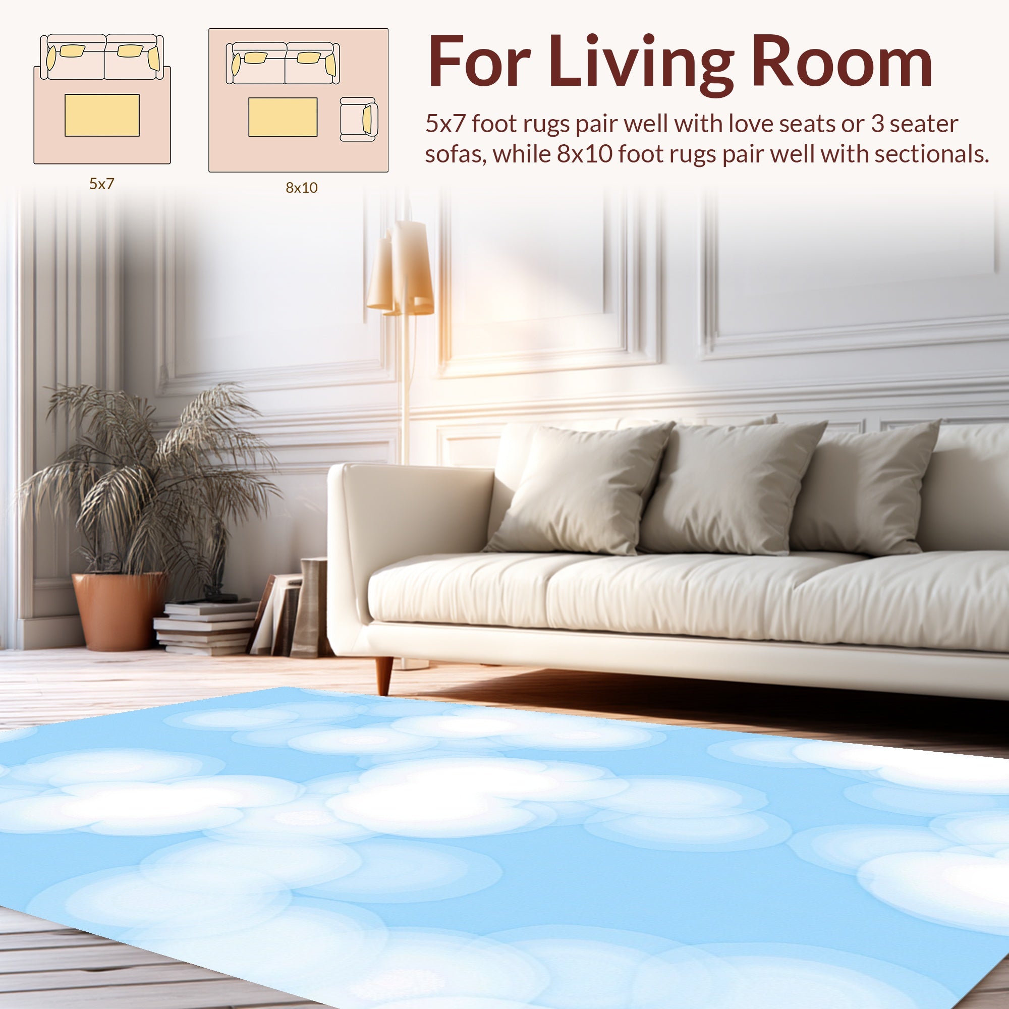Whimsical Cloud Pattern Rug