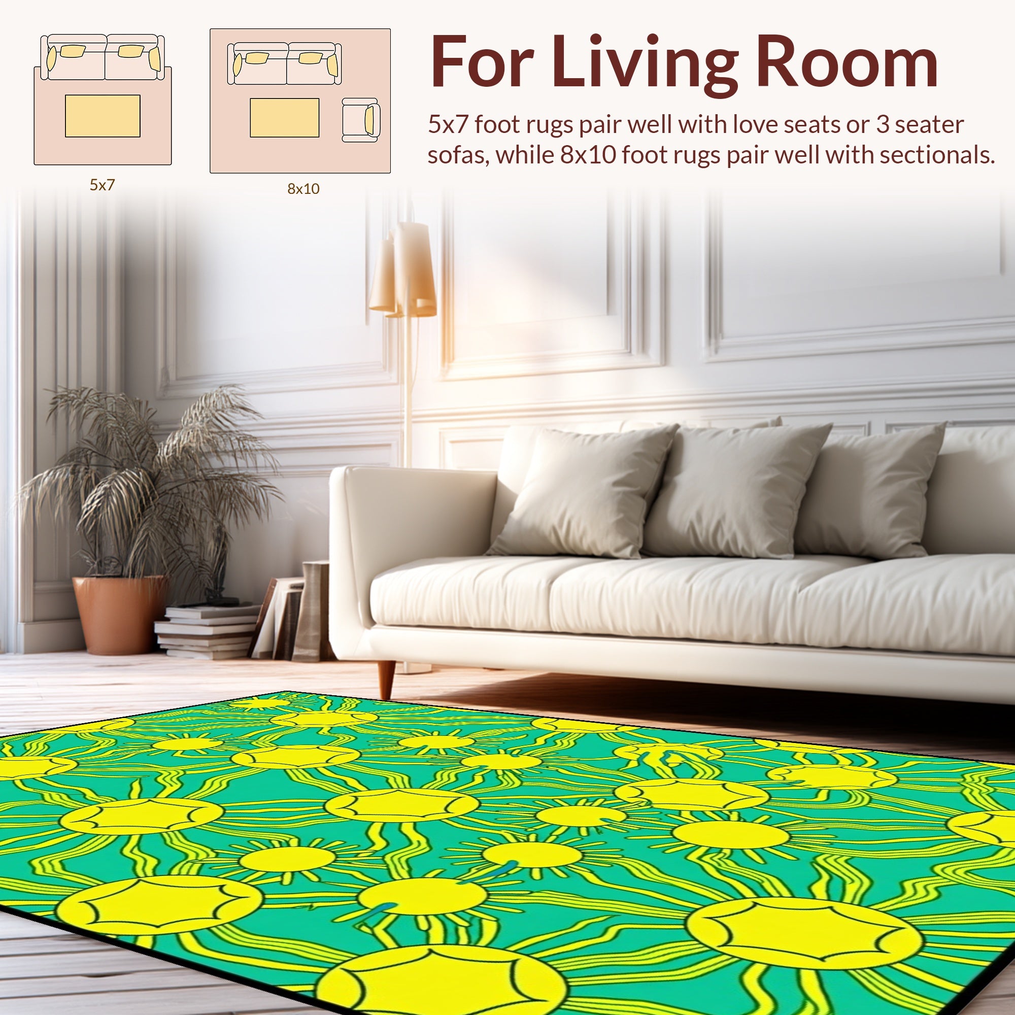 Radiant Sunburst Pattern Wallpaper Rug