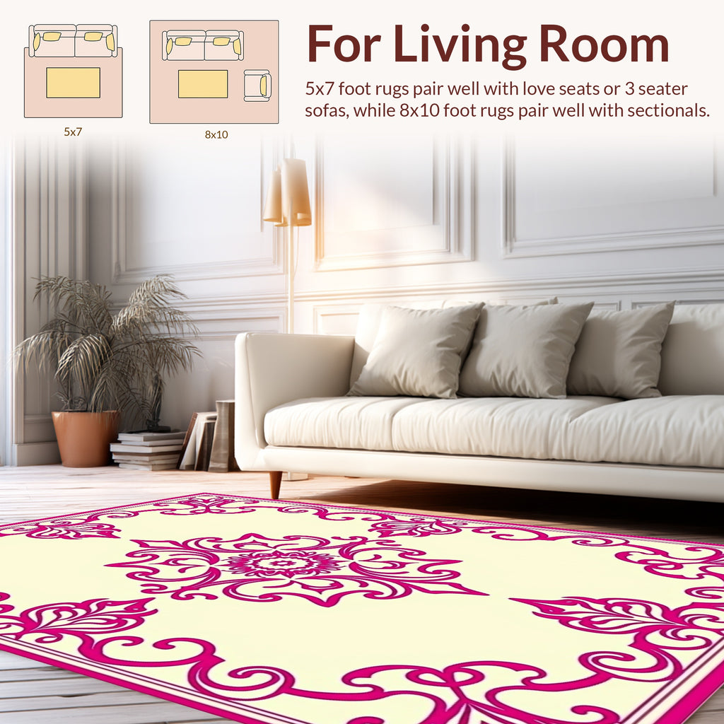 Ornate Floral Vines Pattern Design Rug