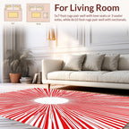 Radiant Sunburst Red And White Pattern Rug