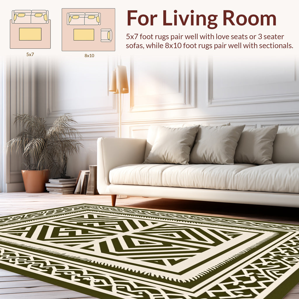 Geometric 2 Tone Maze Frame Rug