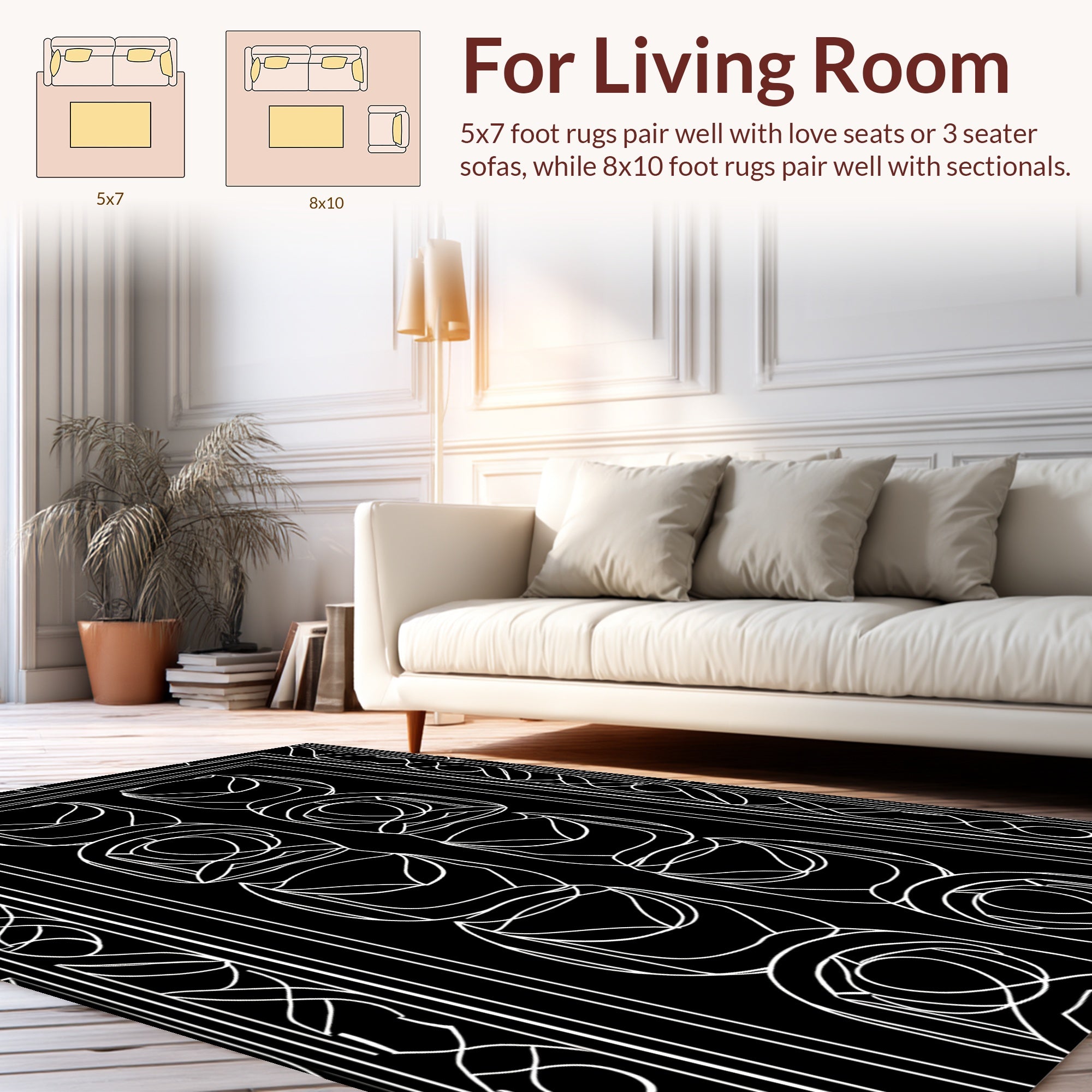Bold Floral Geometric Pattern Rug