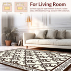 Dark Rococo Scroll Pattern Rug