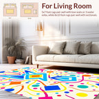 Playful Geometric Shapes Lines Rug