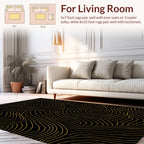 Abstract Gold Contour Lines Pattern Rug