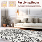 Elegant Flourish Floral Scroll Pattern Rug