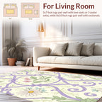 Lilac Floral Scrollwork Pattern Rug
