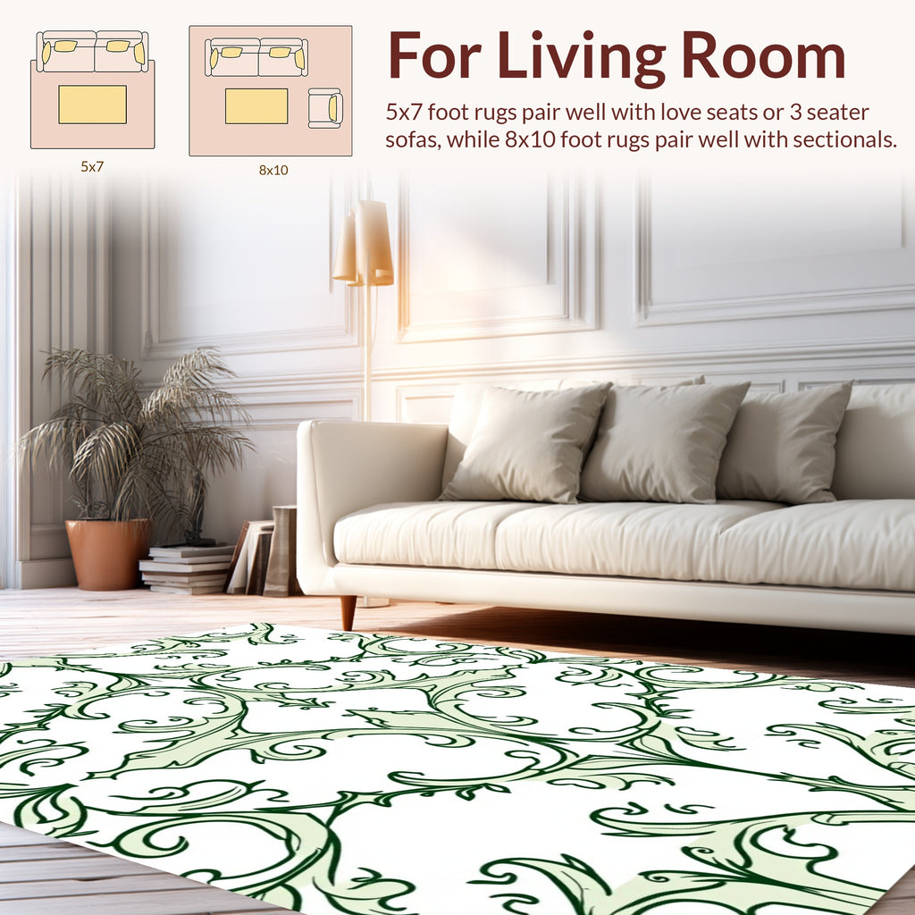 Ornate Scrollwork Pattern Design Rug