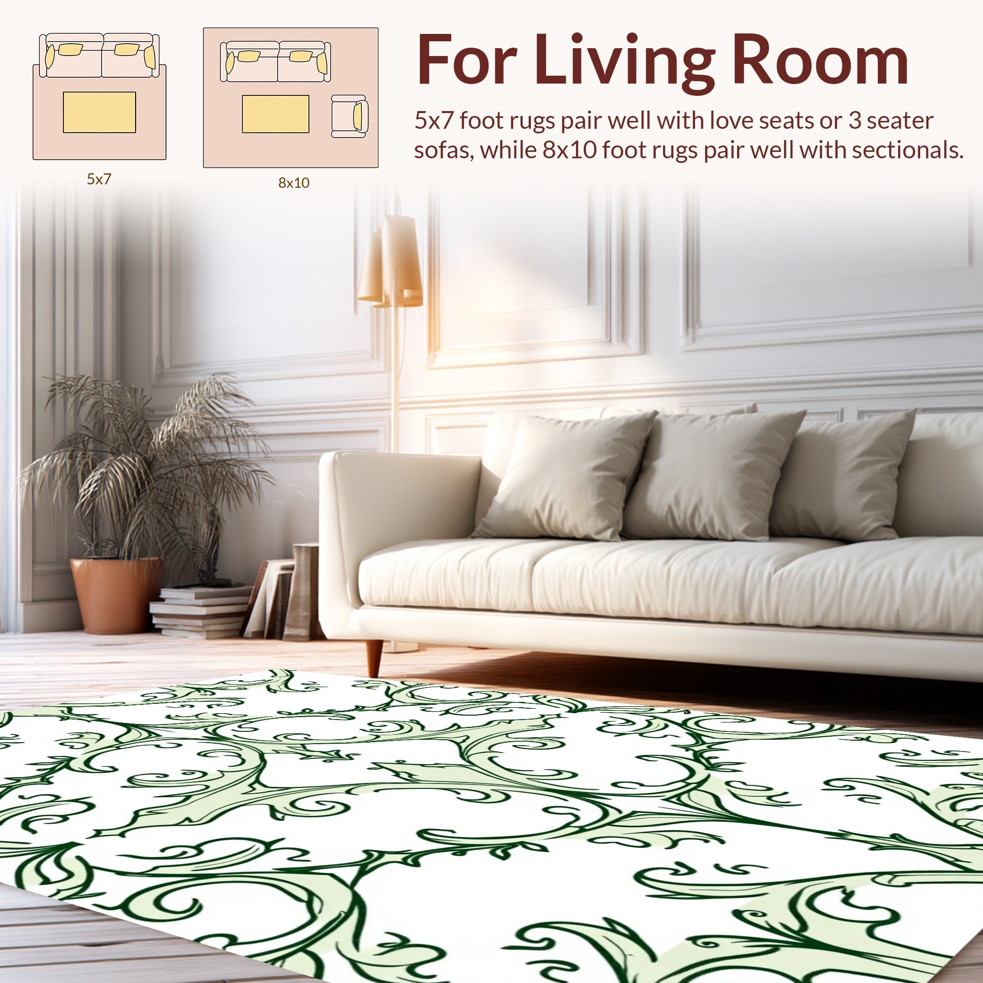 Ornate Scrollwork Pattern Design Rug