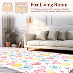 Cute Hearts And Clouds Fun Pattern Rug