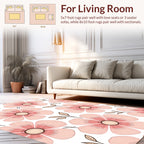 Soft Pink Floral Pattern Rug