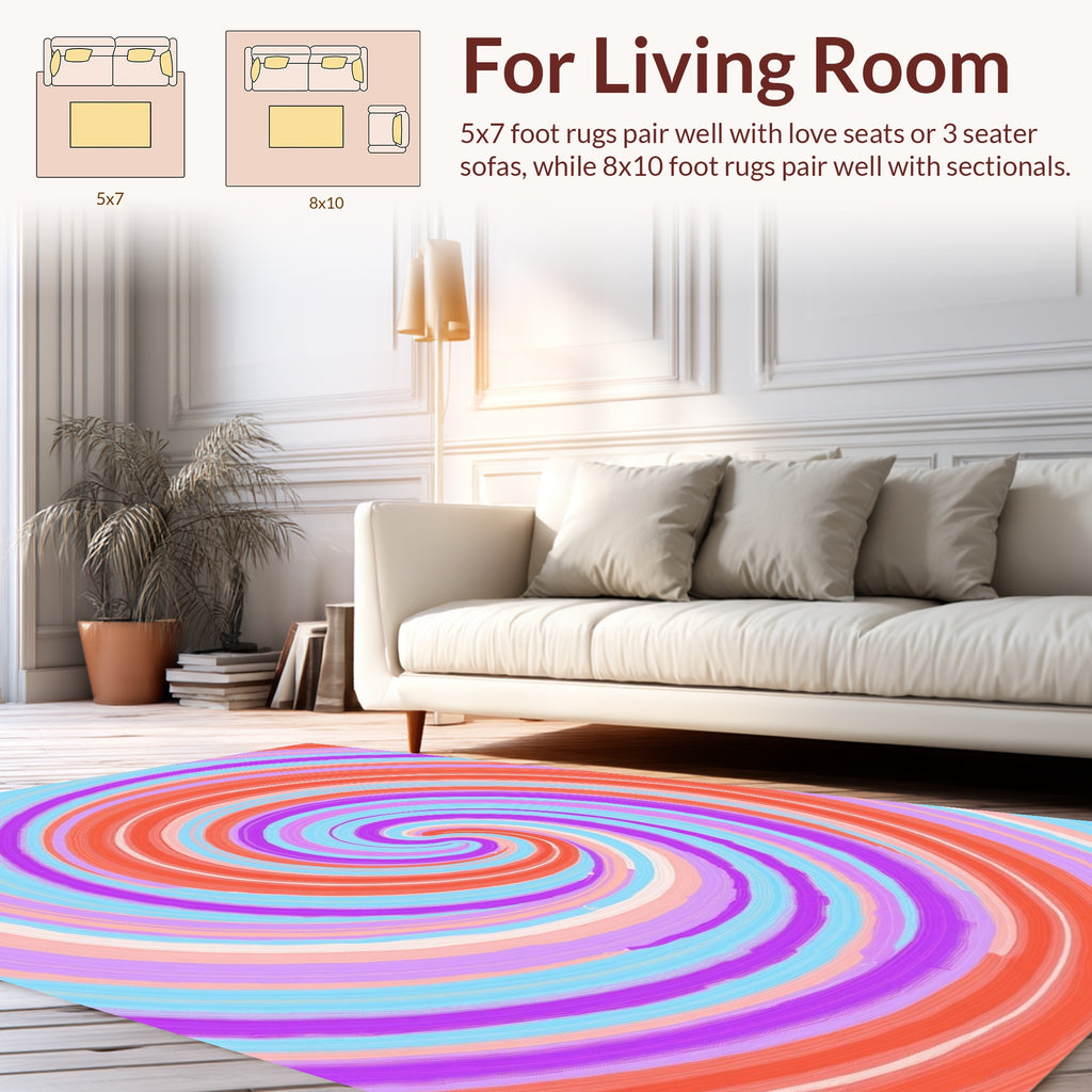 Colorful Swirling Stripe Pattern Rug