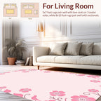 Delicate Pink Floral Pattern Rug