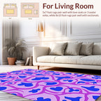 Abstract Shapes Pink Blue Pattern Rug