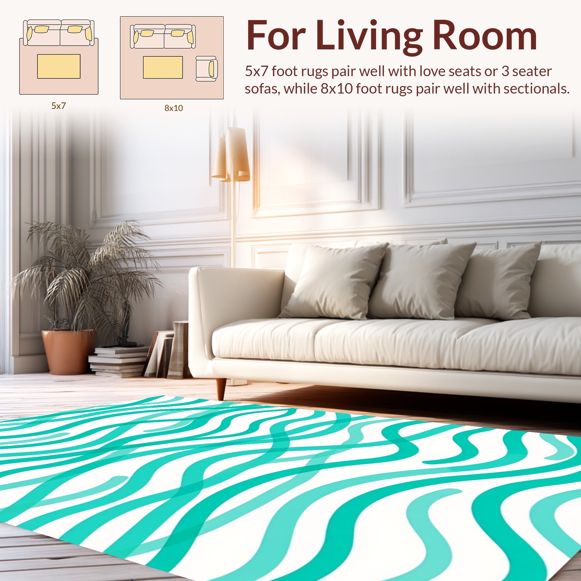 Ocean Wave Pattern Rug