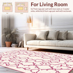 Crimson damask vine pattern Rug