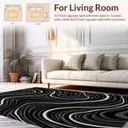 Chic Black And White Swirl Pattern Rug