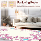 Ornate Floral Vine Pink Pattern Rug