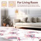 Abstract Pink Gray Fluid Forms Rug