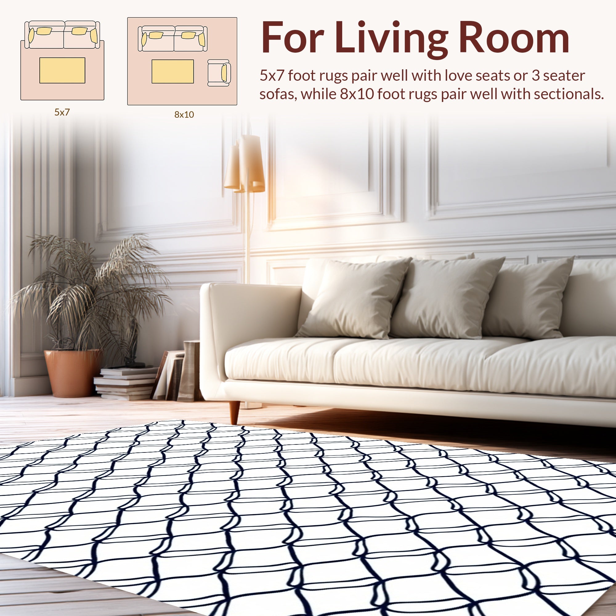 Interlocking Net Pattern Design Rug