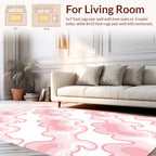 Soft Pink Swirl Abstract Pattern Rug
