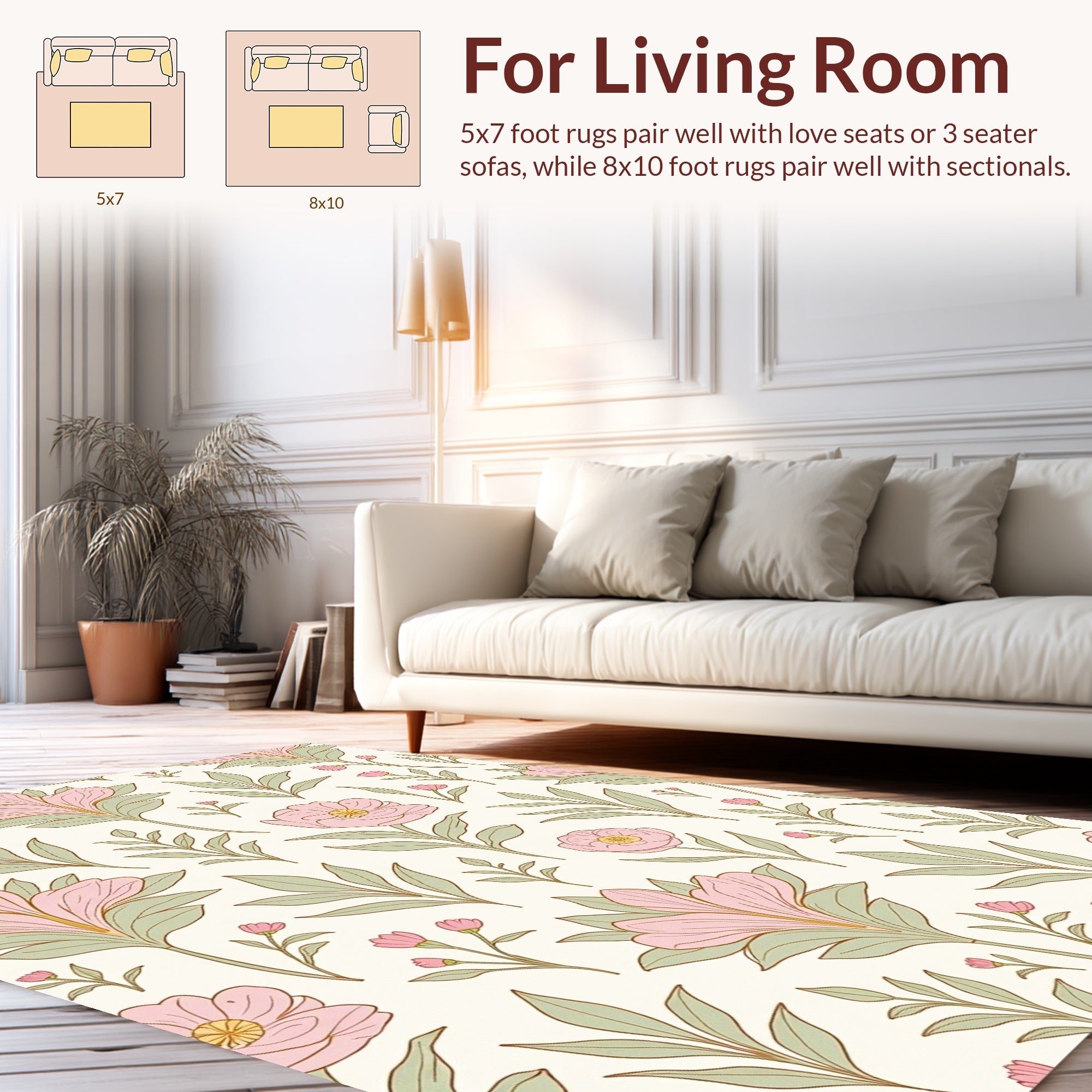 Pastel Floral Nouveau Pattern Rug