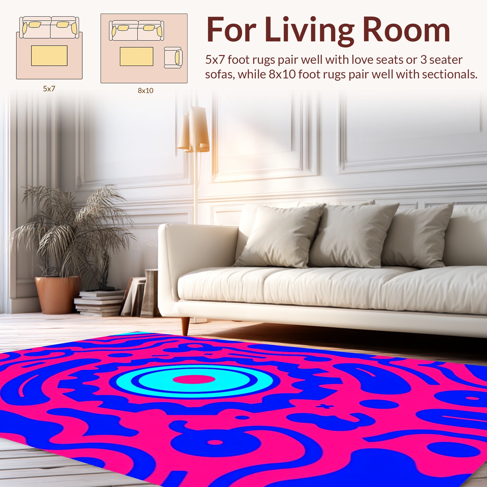Abstract Shapes With Bold Contrast Rug
