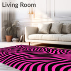 Hot Pink Black Zebra Stripe Rug