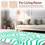 Abstract Green Swirl Organic Pattern Rug