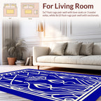 Elegant Ivory Floral Geometric Art Deco Rug