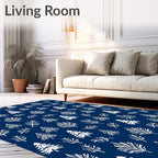 White Pine Forest Dark Blue Background Rug